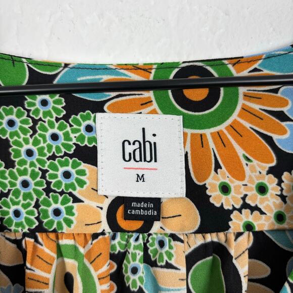 CAbi #5900 Happy Peplum Top Floral Retro Size Medium - Picture 3 of 4